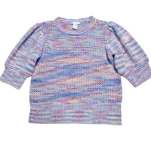 Design‎ History multi-color knit sweater with puff sleeves